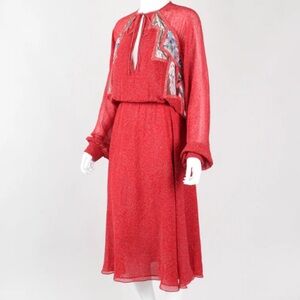 KOOS VAN DEN AKKER New York Elegant Silk Red Women's Dress Size 8